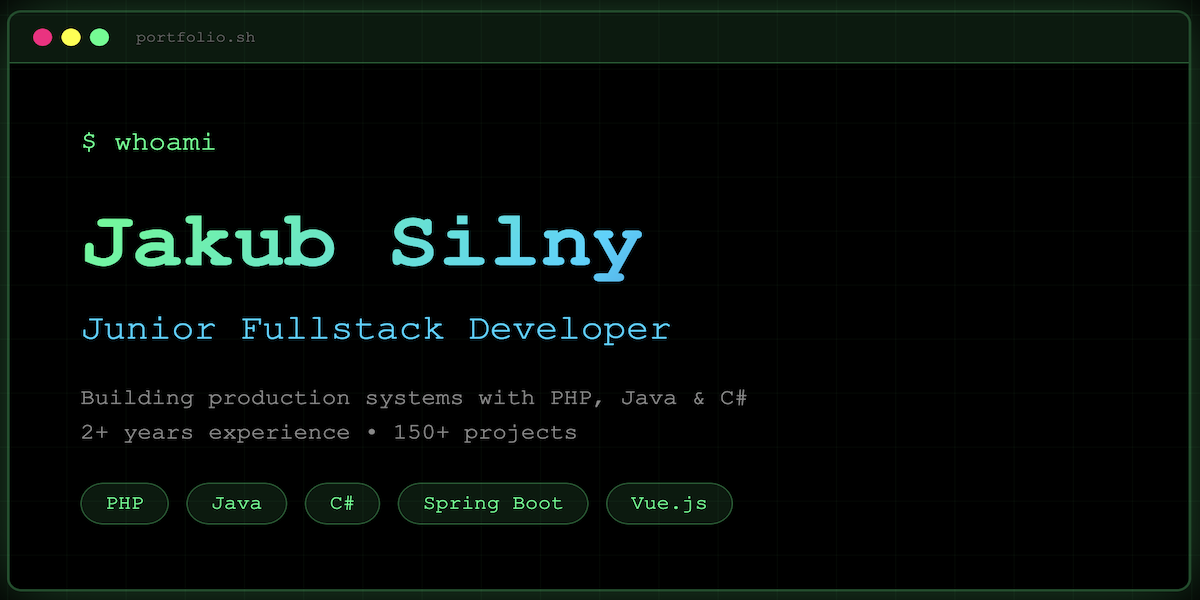 Jakub Silny | Medior Fullstack Developer